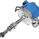 A-Team Performance - HEI Complete Distributor 65K Coil, 8 Cylinders, Small Block - Compatible with Ford 260 289 302 5.0 V8 - One-Wire Installation, Blue Cap