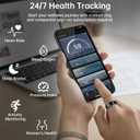 Smart Ring for Women & Men, Fitness Tracker Ring with Heart Rate Monitor, HRV, Sleep Tracking, No Subscription Fee, 10ATM Waterproof Activity Ring for Android & iOS (Gold, #7)