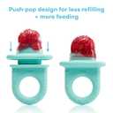 Frida Baby Push Pop Feeder, Baby Fruit, Baby Fruit Food to Safely Introduce New Foods, Fresh + Frozen Food Silicone for Babies, BPA Free, Dishwasher Safe | 1 Count, Teal