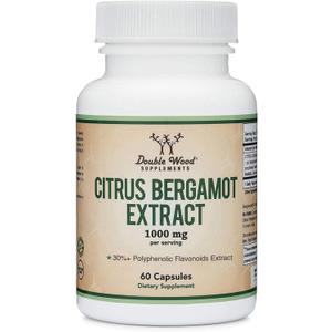 Citrus Bergamot Supplement, 1000mg, 60 Capsules - Supports Healthy Cholesterol & Triglyceride Levels - 1,000mg Servings (Bergamonte Standardization) by Double Wood