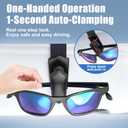 Veharvim Sunglass Holder for Car (One-Handed-Operation, Gentle & Secure Hold, Silicone Padded, Universal Fit, Metal Clip) Visor Sunglass Holder Clip,Visor Sunglass Car (Black, 2 Pack)