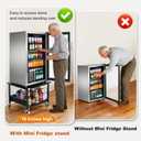 Mini Fridge Stand Hold Up to 350 lbs Mini Fridge Stand with Storage 19.7x19.7x18" Refrigerator Table with Stainless Steel Wheels 2-Tier Refrigerator Cabinet for Dorm Apartment Kitchen Office Bedroom