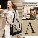 YOOLIFE Mothers Day Gifts for Women - Initial Jute Tote Bag & Makeup Bag, Birthday Gifts for Women Mom Wife Teacher Friend