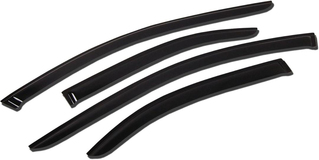 Tuningpros WV-436 Outside Mount Window Visor Deflector Rain Guard Dark Smoke 4-pc Set, Compatible with 2004-2009 Toyota Prius