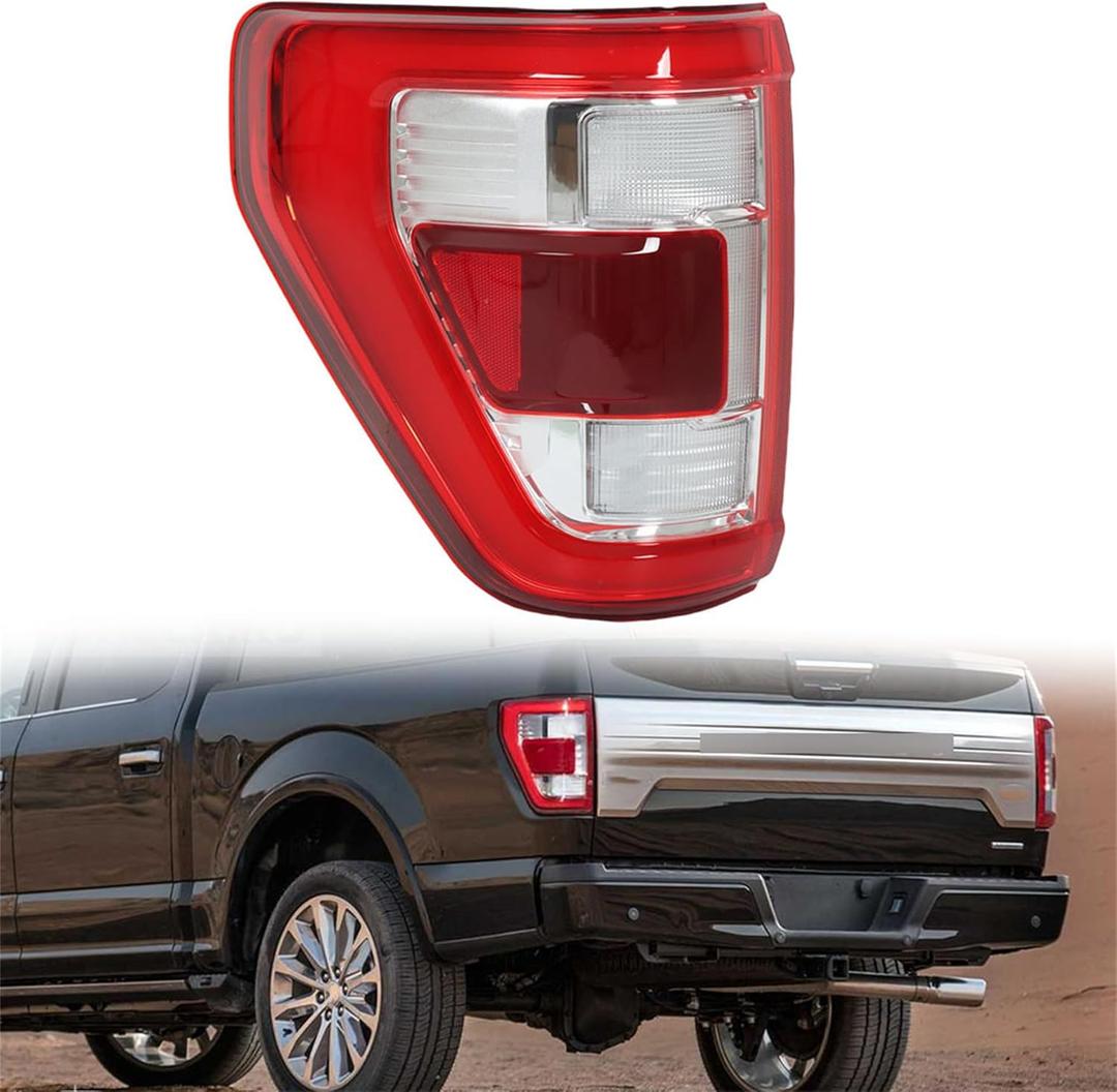 WFLNHB Left Side Tail Light Assembly Repalcement for F150 2021-2023 Driver Side Rear w/Blind Spot Red Lens Rear Brake Lamp ML3Z-13405-D ML34-13B505