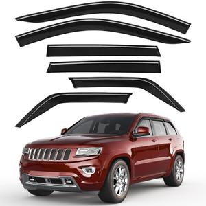 Tape-on Window Rain Guards for Jeep Grand Cherokee 2011-2021,6PCS | Extra Durable, Window Deflectors, Window Visors, Vent Shades, Vent Visors, Accessories