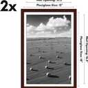 Americanflat 12x18 Poster Frame with Polished Plexiglass - Set of 2 - Use as 11x17 Frame with Mat or Display 12x18 Photo Without Mat - Galleria Collection - Picture Frames for Wall Display - Mahogany