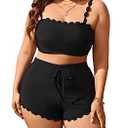 Soly Hux Plus Size Bikini Set For Women XL Black