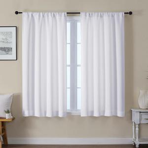Gwine Pura White Curtains 54 inch Length, Light Filtering Thermal Insulated Noise Reducing Window Curtain Panels for Bedroom, Elegant Solid Soft Drapes for Living Room, Each 40Wx54L, 2 Panels