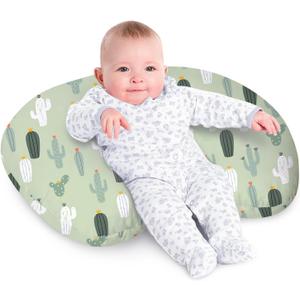 Little Grape Land Nursing Pillow for Infants, Breastfeeding Pillows, Baby Support Pillow for Nursing, Bottle Feeding, Tummy Time with Machine Washable Cover & Breathable Filling, Cactus (Original Model)