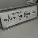 Home is Where My Boys are Sign Framed Wall Art, 32''12'' Rustic Horizontal My Son Plaque with Black Frame for Baby Kid Boy Son Teen Toddlers Room, Horizontal Mom of Boys Gifts Nursery Decor