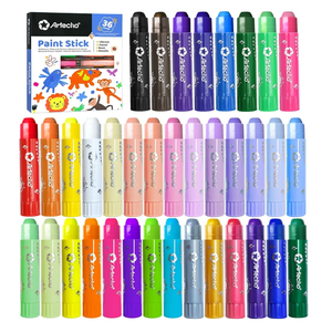 Paint Sticks, 36 Colors Washable Paint Sticks Including 12 Classic Colors, 6 Pastel Colors, 6 Neon Colors and 12 Metallic Colors