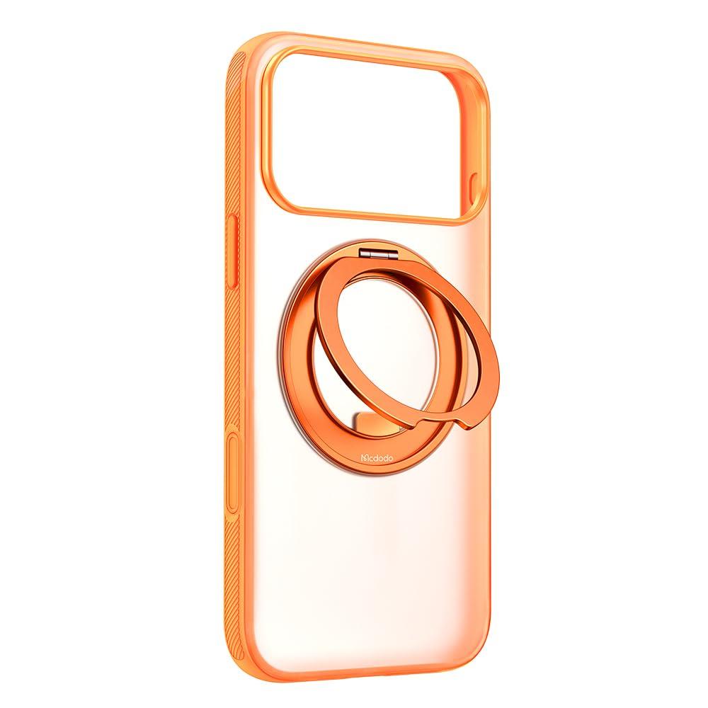  Magnetic 360° Ring Stand Case for iPhone 17 Pro Max, Protective Case Compatible with MagSafe (Orange, iPhone 17Pro Max)