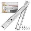 BAIDICE 10 Pair Full Extension Ball Bearing Drawer Slides 8 10 12 14 16 18 20 22 24 Inch 100 LB Load Capacity Side Mount File Cabinet Rails Dresser Metal Runner Trash Can Kitchen Slider Glide Silver