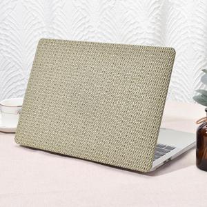 Seorsok Compatible with New MacBook Air 13.6 inch Case M5 M4 M3 M2 2026 2025-2022 Release A3449 A3240 A2681 A3113,Elegant Leather Plastic Hard Case & Keyboard Cover,Flaxen Woven Fabric No Logo Cutout