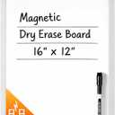 Mr. Pen- Dry Erase Board, 12 x 16 with a Black Dry Erase Marker, White Frame, White Board for Students