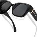 KANASTAL Oversized Over Glasses Sunglasses for Women Men Square Fit Over Polarized Sun Glasses UV400 (a01shiny Black/Black)