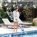 Handheld Pool Vacuum, JESIMAIK Rechargeable Pool Vacuum Cleaner with 18.5 GPM, 60 Min Runtime, Telescopic Pole, Ideal Cordless Pool Vacuum for Above Ground Pool, Inground Pool, Spas, Hot Tubs