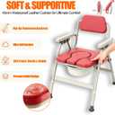 Foldable Bedside Commode,304 Steel Portable Toilet for Adults