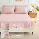 MUXHOMO 7 Pieces King Comforter Set, Soft Bed in a Bag King Size, All Season Bedding Set with Comforter, Flat Sheet, Fitted Sheet, Pillowcases & Shams, Pink