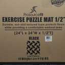ProSource fs-1908-pzzl Puzzle Exercise Mat EVA Foam Interlocking Tiles (Black, 24 Square Feet)