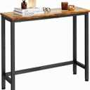 29.5 Inch Narrow Console Table, Small Entryway Table with Metal Frame, Skinny Sofa Table for Living Room Hallway Bedroom Foyer, Slim Hallway Shelf, Modern Entryway Furniture, Rustic Brown