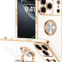 Designed for iPhone 17 Pro Case with Ring Stand Slim White