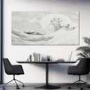 YETHEN WAL Neutral Grey & White Wave Wall Art Textured Minimalist Canvas Print, Modern Coastal Decor for Hallway Entryway Bedroom, 2040 Inch