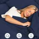 Extra Deep King Fitted Sheet - Hotel Luxury Single Fitted Sheet Only - Easily Fits 18 inch to 24 inch Mattress - Ultra Soft, Wrinkle & Fade Free w/Extra Deep Pockets - Breathable & Comfy - Navy Blue