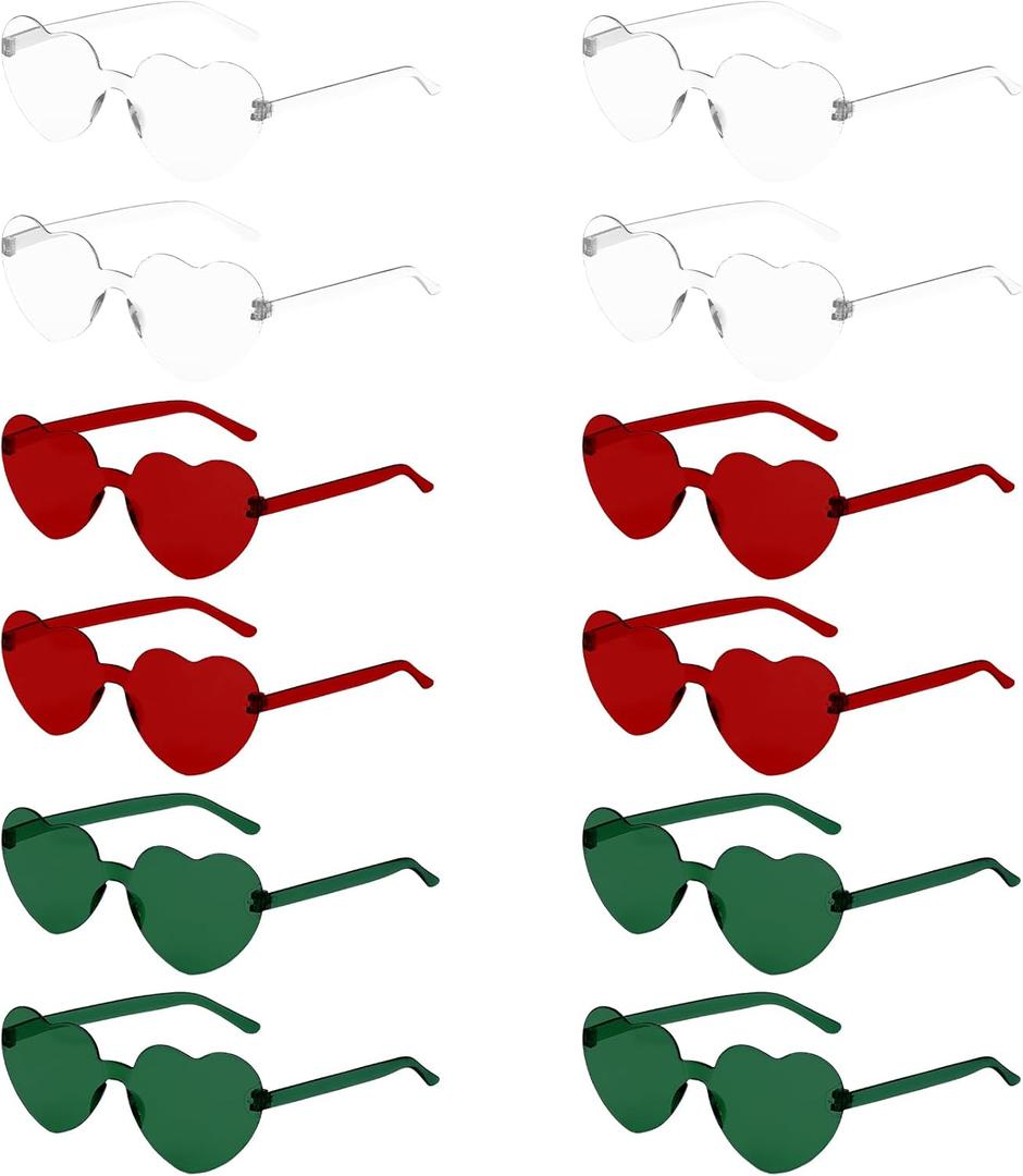 SythorYang Heart Shaped Sunglasses 12 Pairs Heart Sunglasses Bulk for Women Colorful Glasses for Summer Women Party Favors