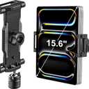 Dosvsi Tripod Mount Adapter for iPad, [Up to 15.6"] Tablet Tripod Mount Holder with 360° Swivel Ball Head & 1/4'' Thread, Compatible with iPad Pro 13 12.9 Air Mini, Galaxy tab, iPhone,6.115.6" Device