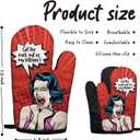 Get The FXXK Out of My Kitchen Funny Oven Mitts with Hanging Loop and Silicone Non-Slip, Housewife Cooking Baking Kitchen Utensils 2-Piece Set, Gifts for Mom Wife Girlfriend Grandma