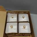 YA JU Ceramic Bowls and with Lid Gold Basket Trays, 4 Removable Small Bowls Condiment Trays Nut Serving Set for Snacks, Fruits, Candy and Condiments - Great for Parties, Holiday Gifts,White