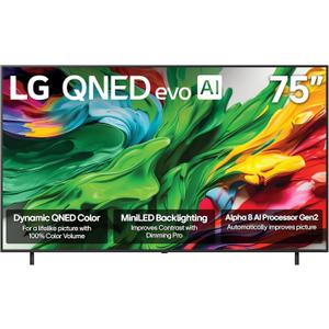LG 75-Inch Class QNED evo AI QNED85A Series Mini LED 4K Smart TV w/AI Picture, AI Sound, HDR10, AI Super Upscaling 4K, Filmmaker Mode, Wow Orchestra, Alexa Built-in (75QNED85AUA, 2025)