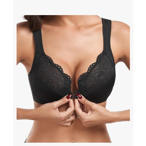 Women's Front Closure Bra Underwire Unpadded Plus Size Full Coverage T-Shirt, 38G