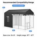 ROOMTEC 10 x 10 FT Outdoor Dog Kennel Cover, Full Side Cover (Cover Only)