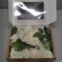 Ling's moment Fake Flowers Box, Artificial Faux Greenery Stems Silk Peony Foam Gardenia for Wedding Decor Centerpieces Table Decorations Floral Picks Arrangements, White & Sage, Mini Combo