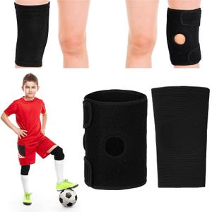 2 Pcs Kids Knee Brace, Youth Knee Compression Sleeve for Children Support for Boys Girls Basketball Volleyball Sports Gymnastics (Black,X-Large) (Black)