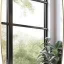 Oval Mirrors for Bathroom, 24"36" Gold Vanity Mirror with Stainless Steel Metal Frame, Brushed Gold Oblong Bathroom Wall Mounted Modern Mirror for Over Sink