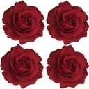Sanrich 4pcs/Pack Fabric Rose Hair Flowers Clips Mexican Hair Flowers Hairpin Brooch Headpieces (Red)