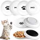 4 Pcs Cat Food Bowl Anti Beard Fatigue Cat Dishes with Nonslip Silicone Bottom Beard Friendly Ceramic Shallow Wide Kitten Plates for Food Water Indoor Small Dog Animals Pets Feeding