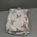 Baby Gear Blanket White Teddy Bear Plush Fleece Embroidered 30x40 Inches, Pack of 3
