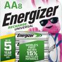 Energizer Rechargeable AA Batteries, Recharge Universal Double A Battery Pre-charged, 8 Count