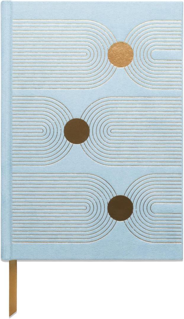 DesignWorks Ink Sueded Paper Journal Notebook  5.75" x 8.125" Hardcover Writing Journal  Cute Notebook for Daily Journaling, Work, and To Do Lists  160 Lined Pages  Geometric Arch