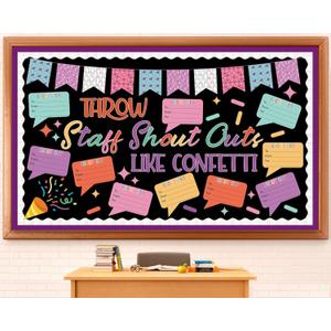 Staff Shout Out Bulletin Board Decorations Throw Staff Shout Out Like Confetti Bulletin Board Set with 20 Appreciation and Recognition DIY Craft Cutouts for School Classroom Office Wall Decor Supplies