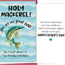 5 x Funny Fishing Father's Day Card for Dad, Pun Father's Day Card Gift for Husband Son Brother Grandpa, Fisherman Gift from Kids Wife