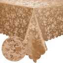 Smiry Rectangle Table Cloth, Waterproof Heavy Duty Vinyl Tablecloths, Wipeable Washable Table Cover for Kitchen and Dining Room (Brown, 52" X 70")