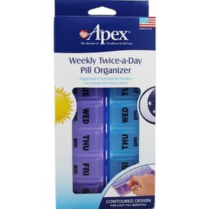Apex Twice-A-Day Weekly Pill Organizer 1 ea (Pack of 8)