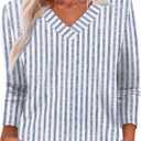 XIEERDUO Long Sleeve Shirts for Women V Neck Fall Tops Basic Tunic Tops Loose Fit Dressy 2026 Size XL