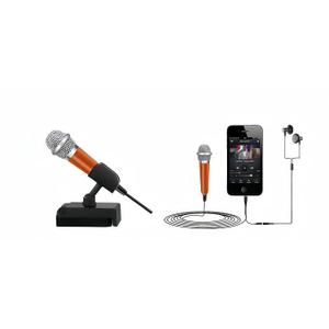 Mini Microphone,Tiny Microphone,Phone, Asmr,Mini Karaoke,forVoiceRecording Chatting and Singing on iPhone,Android,PC(Orange)
